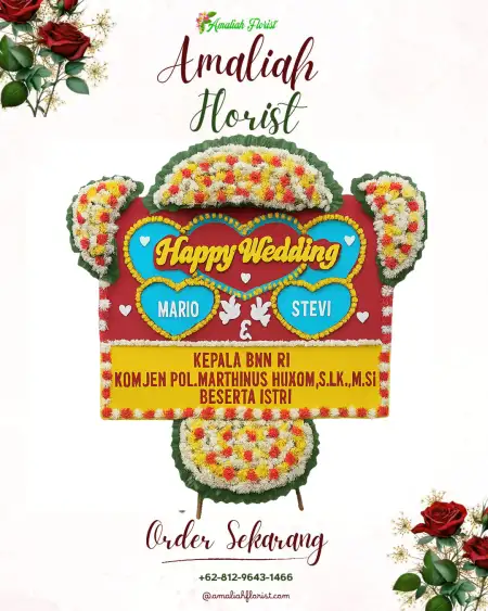 Papan Bunga Pernikahan Wonawa
